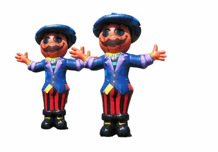 Opblaasbare product vergroting van Drouwenerzand Mascotte op aanvraag gemaakt